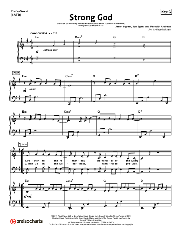 Strong God Piano/Vocal & Lead (Vertical Worship)