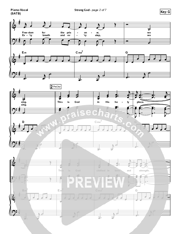 Strong God Piano/Vocal & Lead (Vertical Worship)