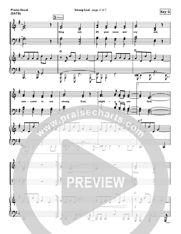 Strong God Piano/Vocal (SATB) (Vertical Worship)