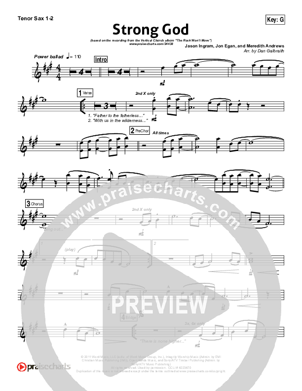 Strong God Tenor Sax 1/2 (Vertical Worship)