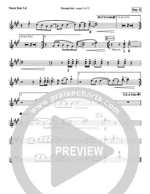 Strong God Tenor Sax 1/2 (Vertical Worship)