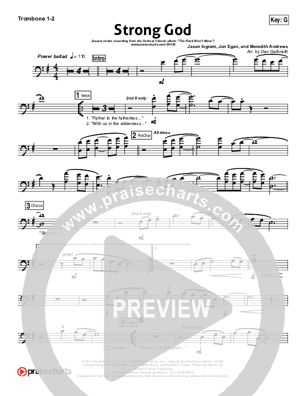 Strong God Trombone 1/2 (Vertical Worship)