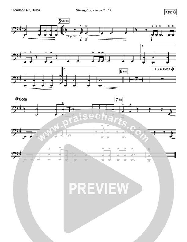 Strong God Trombone 3/Tuba (Vertical Worship)