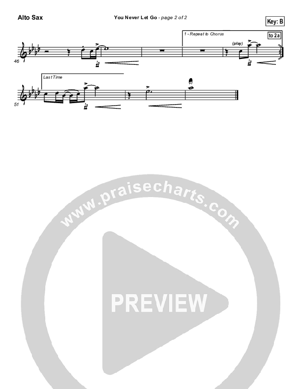 You Never Let Go Alto Sax (Matt Redman / Passion)