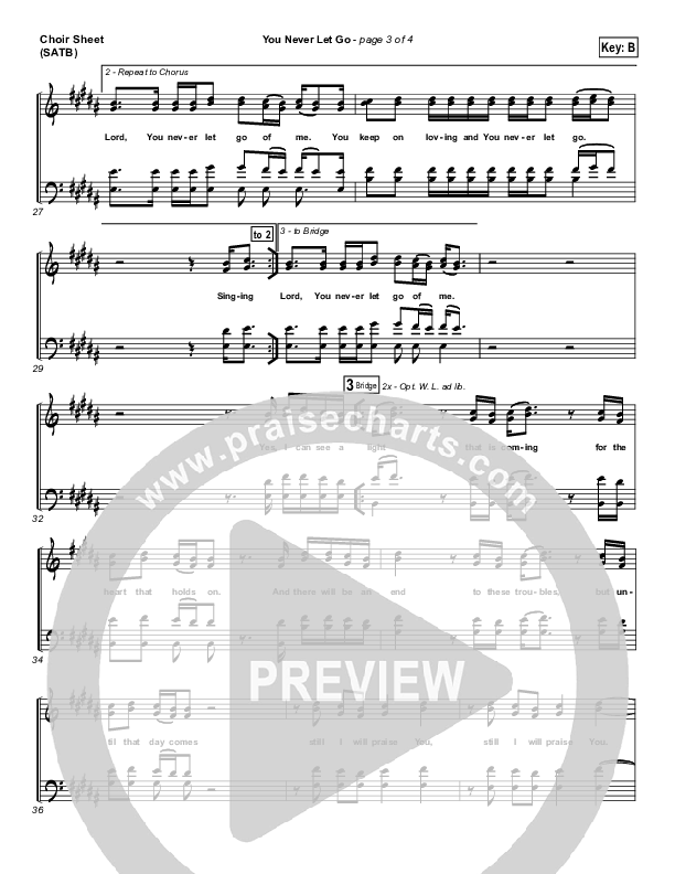 You Never Let Go Choir Vocals (SATB) (Matt Redman / Passion)