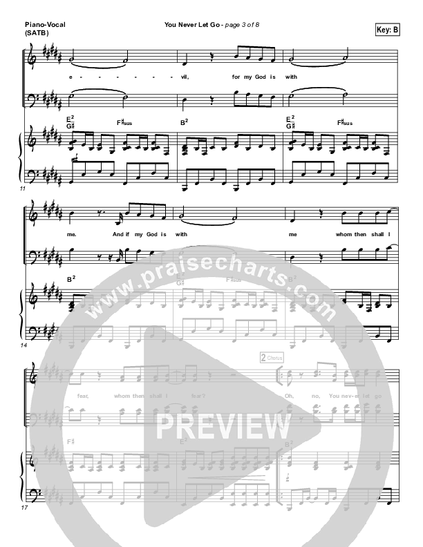 You Never Let Go Piano/Vocal (SATB) (Matt Redman / Passion)