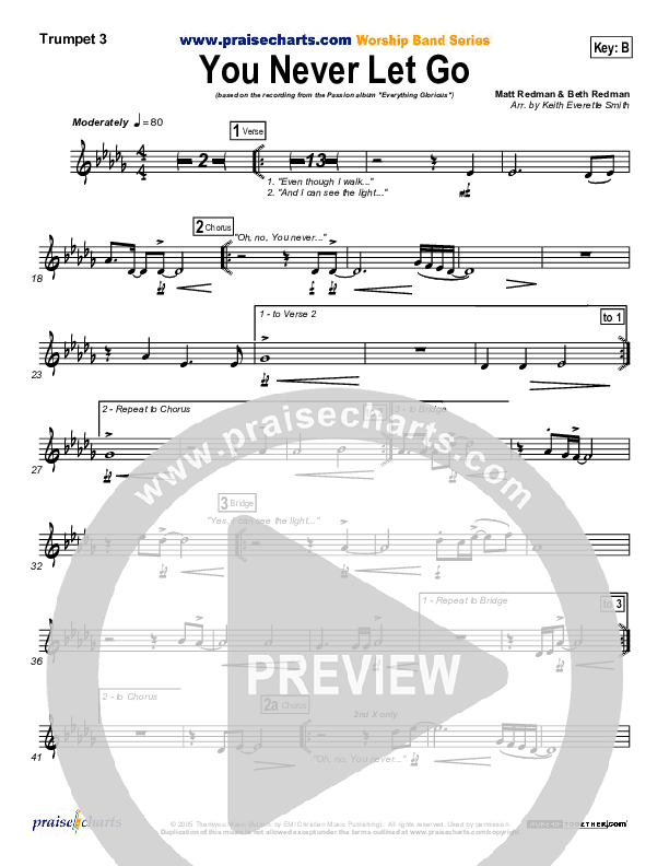 You Never Let Go Trumpet 3 (Matt Redman / Passion)