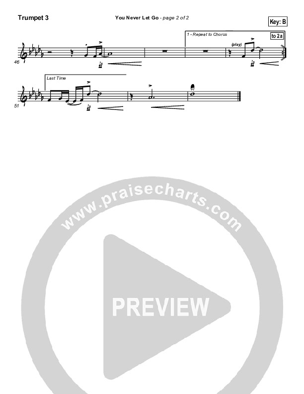 You Never Let Go Trumpet 3 (Matt Redman / Passion)