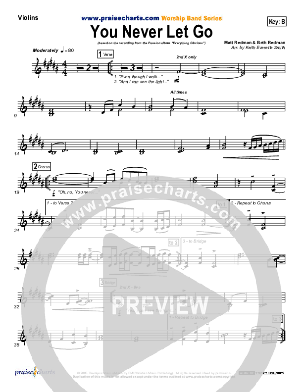 You Never Let Go Violins (Matt Redman / Passion)