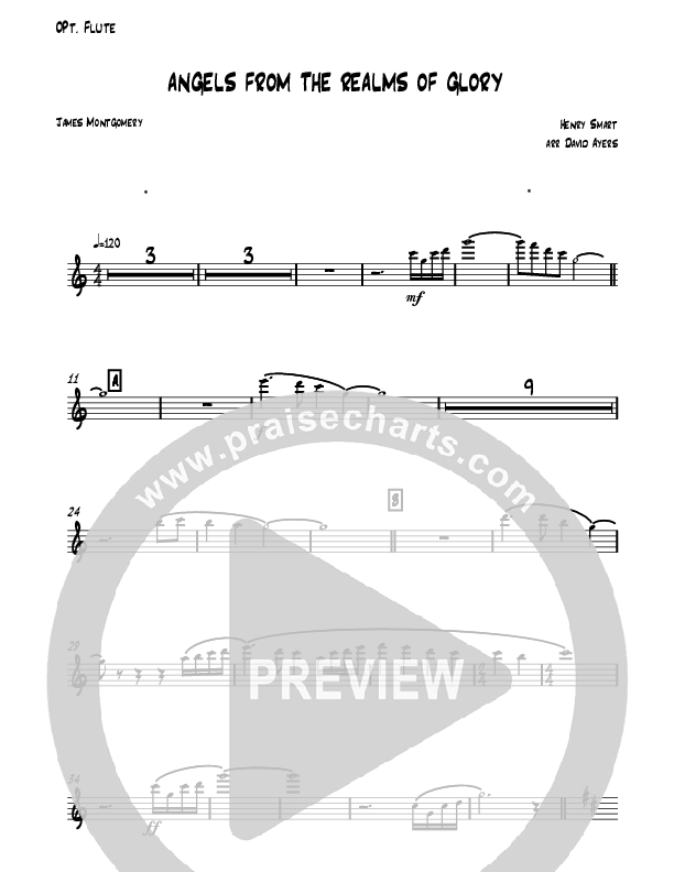 Angels From The Realms Of Glory (Instrumental) Flute (David Ayers)
