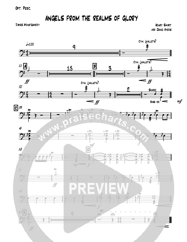 Angels From The Realms Of Glory (Instrumental) Percussion (David Ayers)