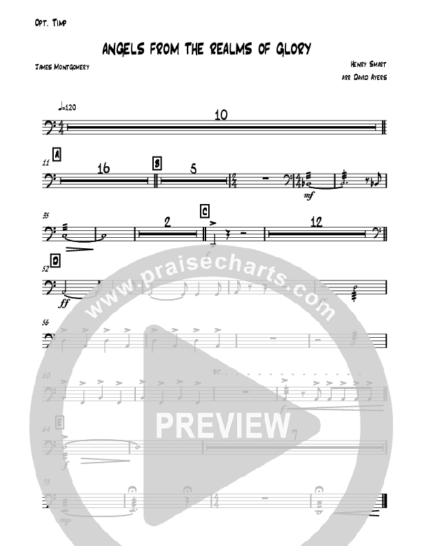 Angels From The Realms Of Glory (Instrumental) Percussion (David Ayers)