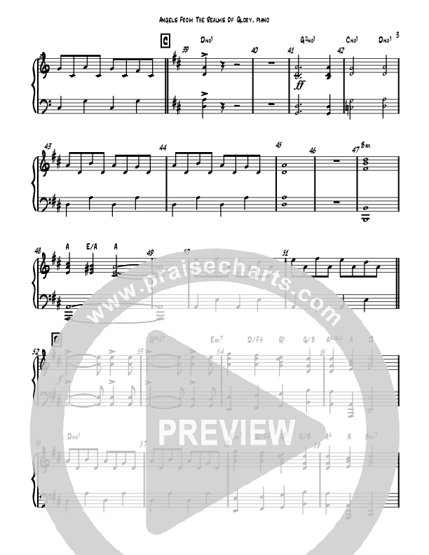 Angels From The Realms Of Glory (Instrumental) Piano Sheet (David Ayers)