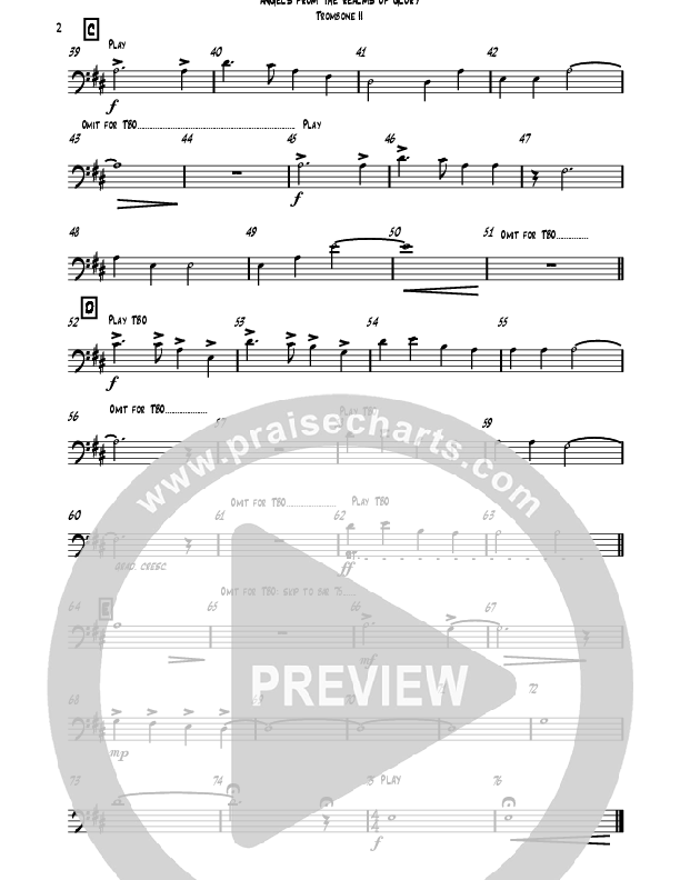 Angels From The Realms Of Glory (Instrumental) Trombone 2 (David Ayers)