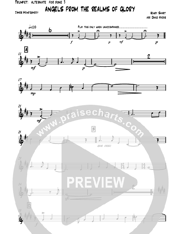 Angels From The Realms Of Glory (Instrumental) Trumpet (David Ayers)