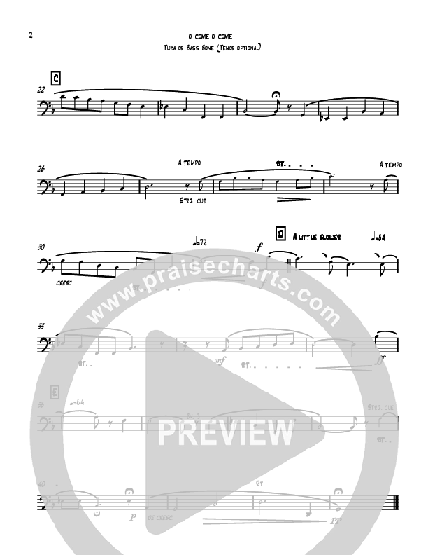 O Come O Come Emmanuel (Instrumental) Bass Trombone (David Ayers)