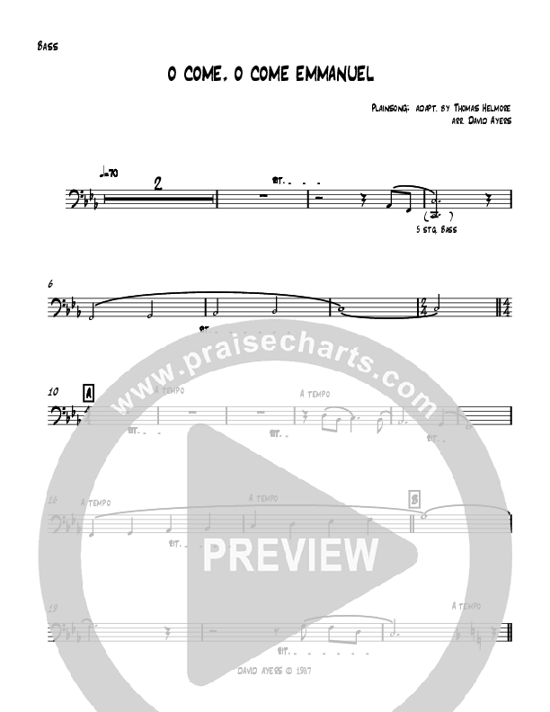 O Come O Come Emmanuel (Instrumental) Double Bass (David Ayers)