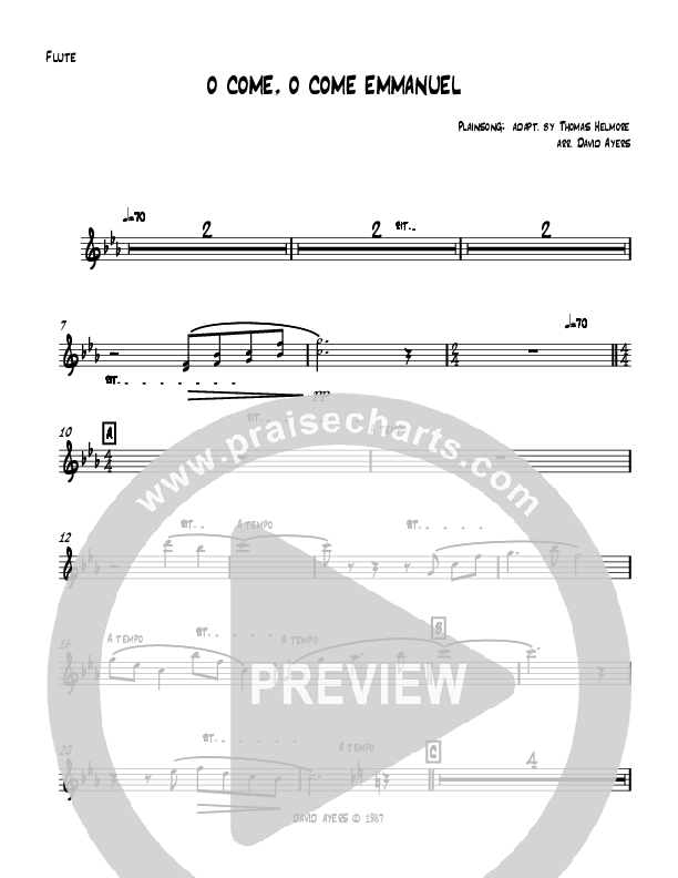 O Come O Come Emmanuel (Instrumental) Flute (David Ayers)