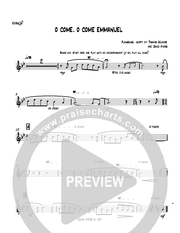 O Come O Come Emmanuel (Instrumental) French Horn (David Ayers)