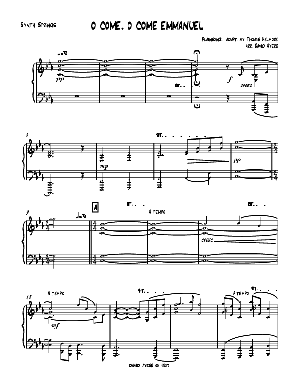 O Come O Come Emmanuel (Instrumental) Synth Strings (David Ayers)