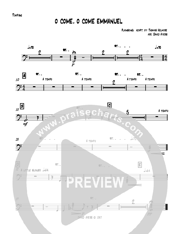 O Come O Come Emmanuel (Instrumental) Timpani (David Ayers)