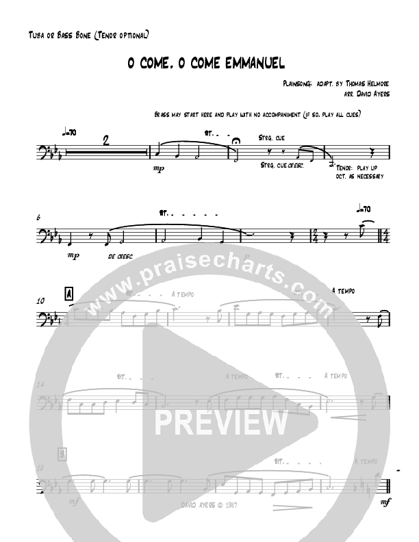 O Come O Come Emmanuel (Instrumental) Tuba (David Ayers)