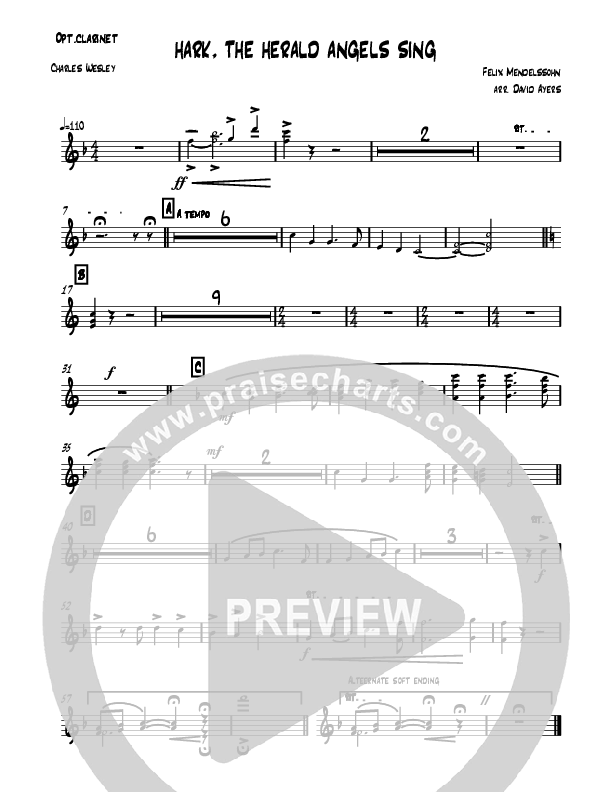 Hark The Herald Angels Sing (Instrumental) Clarinet (David Ayers)