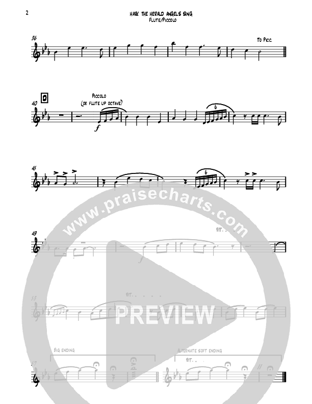 Hark The Herald Angels Sing (Instrumental) Flute/Piccolo (David Ayers)