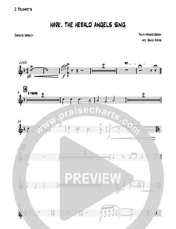 Hark The Herald Angels Sing (Instrumental) Trumpet 1,2 (David Ayers)