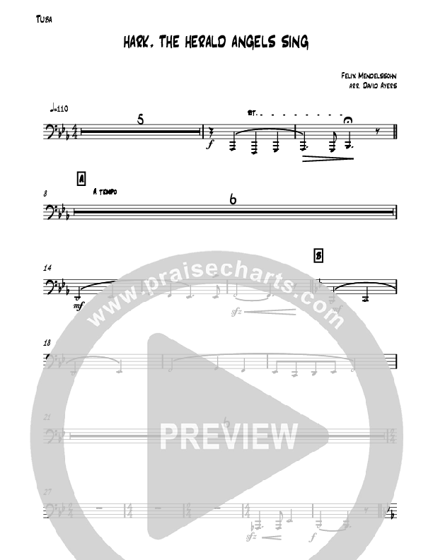 Hark The Herald Angels Sing (Instrumental) Tuba (David Ayers)