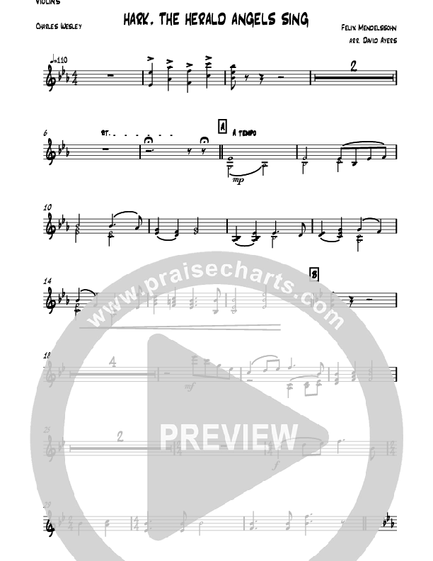 Hark The Herald Angels Sing (Instrumental) Violins (David Ayers)