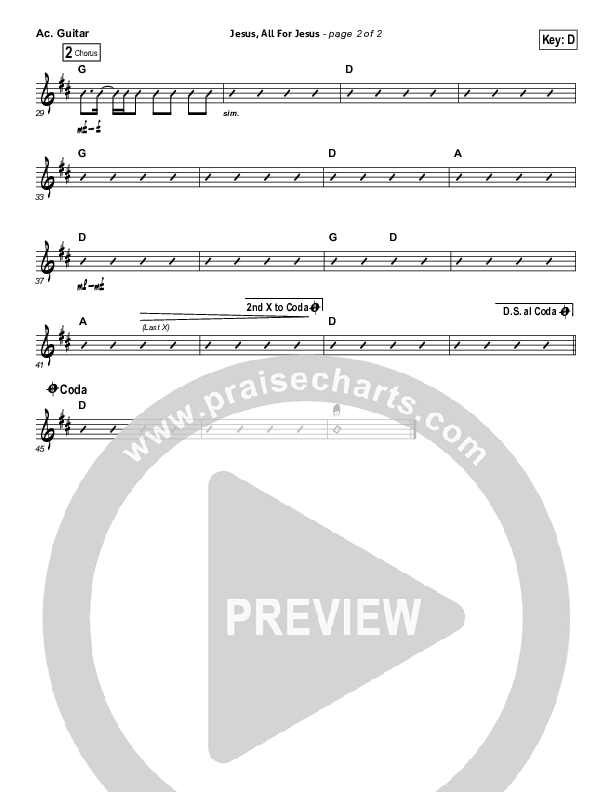 Jesus All For Jesus Acoustic Guitar (Robin Mark)