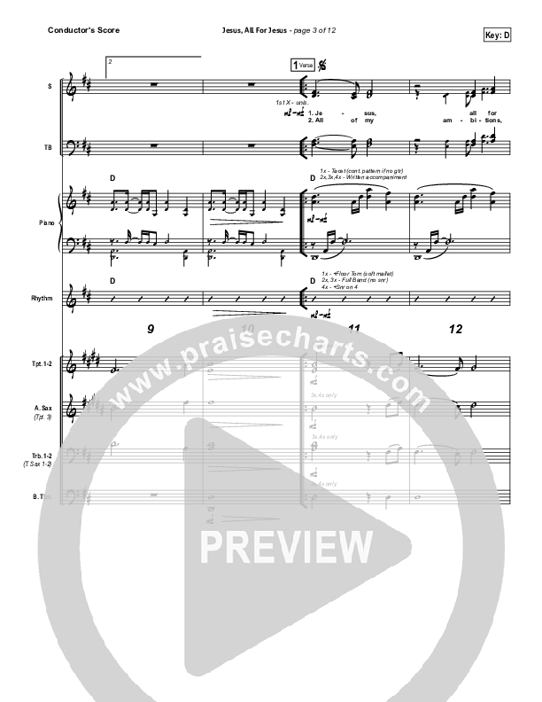 Jesus All For Jesus Conductor's Score (Robin Mark)