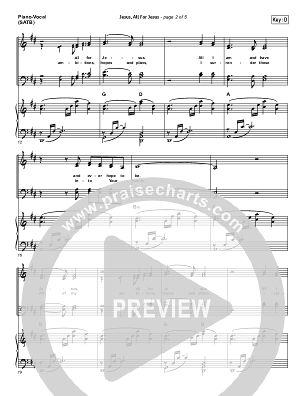 Jesus All For Jesus Piano/Vocal Pack (Robin Mark)