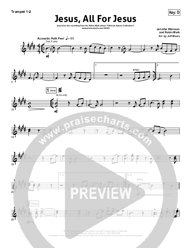 Jesus All For Jesus Trumpet 1,2 (Robin Mark)