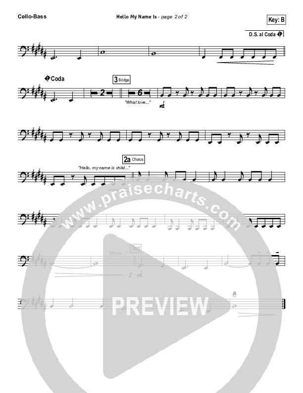 Hello My Name Is Cello/Bass (Matthew West)