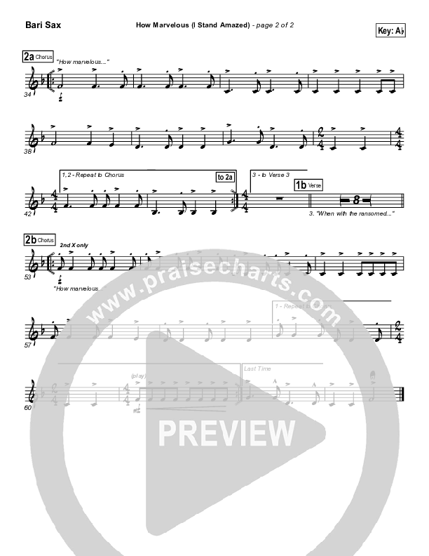 How Marvelous (I Stand Amazed) Bari Sax (Chris Tomlin / Passion)