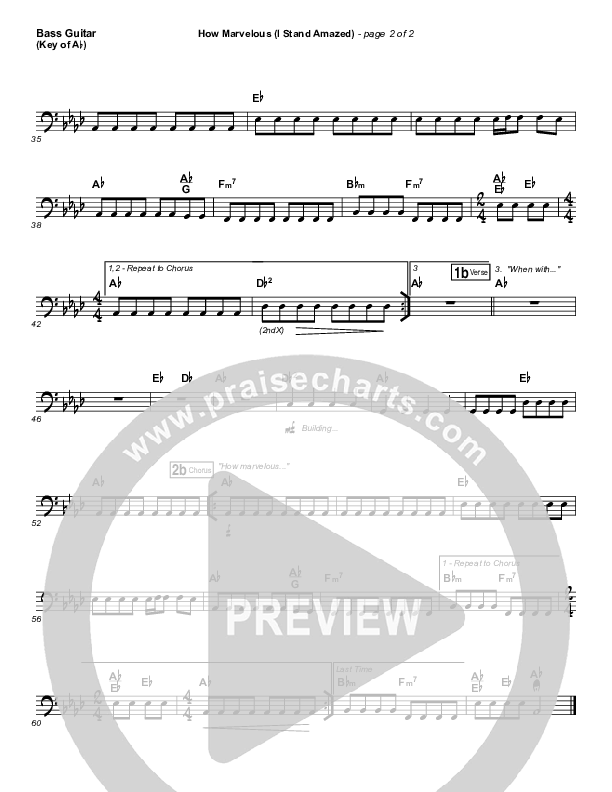 How Marvelous (I Stand Amazed) Bass Guitar (Chris Tomlin / Passion)