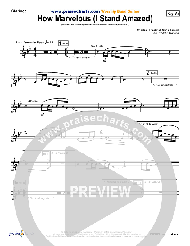 How Marvelous (I Stand Amazed) Wind Pack (Chris Tomlin / Passion)