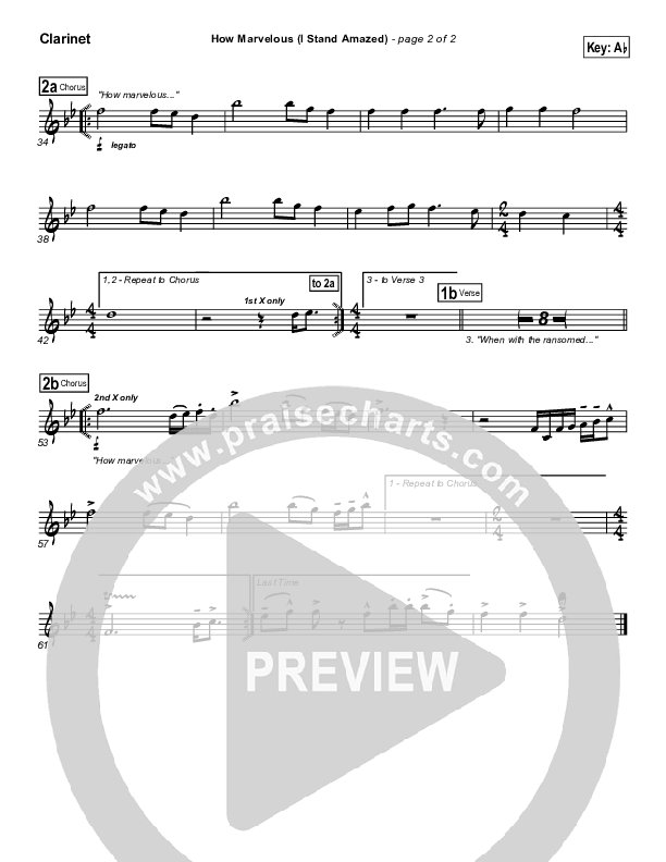 How Marvelous (I Stand Amazed) Clarinet (Chris Tomlin / Passion)