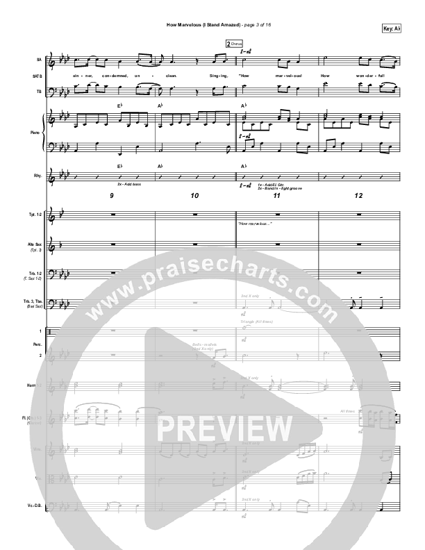 How Marvelous (I Stand Amazed) Conductor's Score (Chris Tomlin / Passion)
