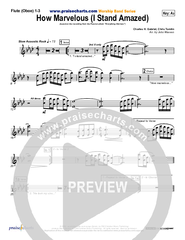 How Marvelous (I Stand Amazed) Wind Pack (Chris Tomlin / Passion)