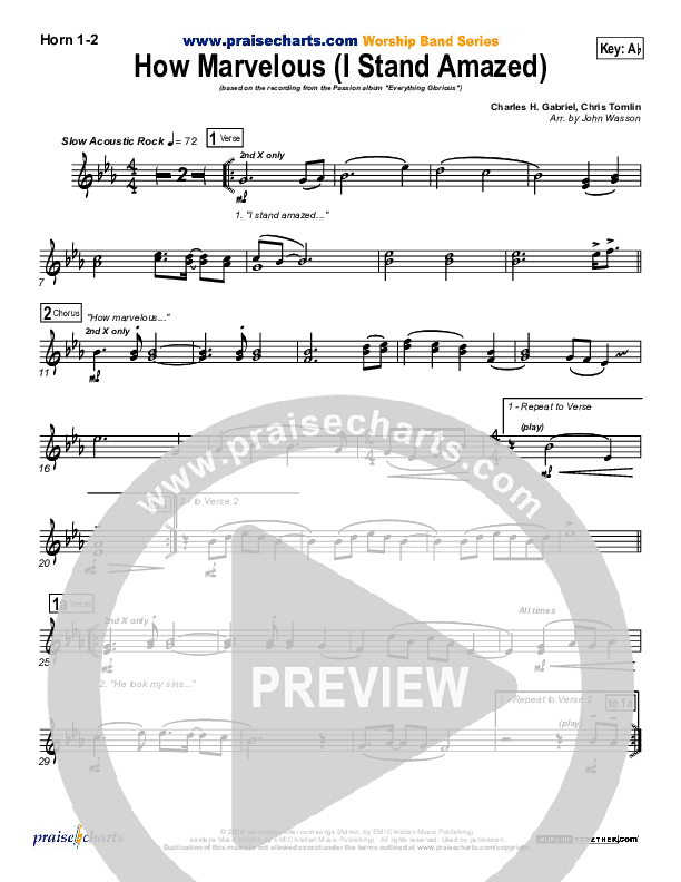 How Marvelous (I Stand Amazed) Brass Pack (Chris Tomlin / Passion)