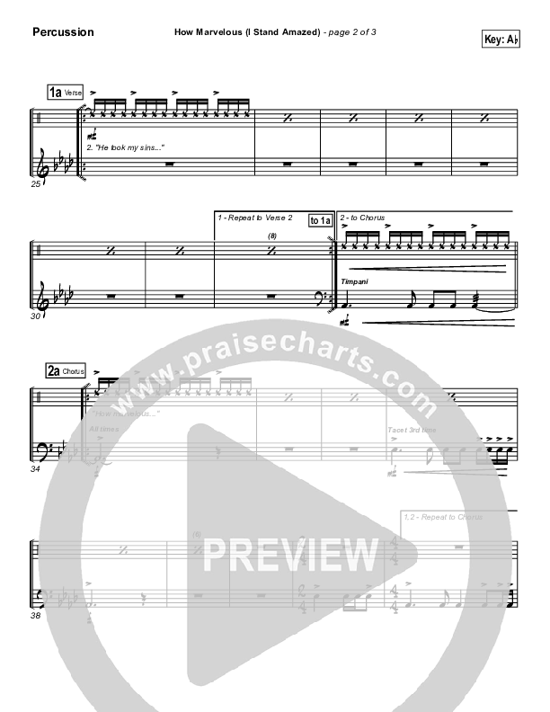 How Marvelous (I Stand Amazed) Percussion (Chris Tomlin / Passion)