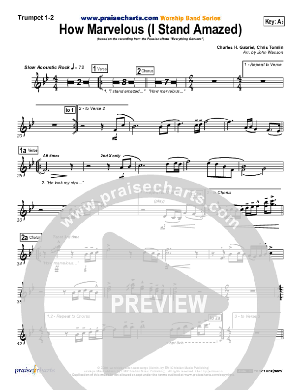 How Marvelous (I Stand Amazed) Brass Pack (Chris Tomlin / Passion)