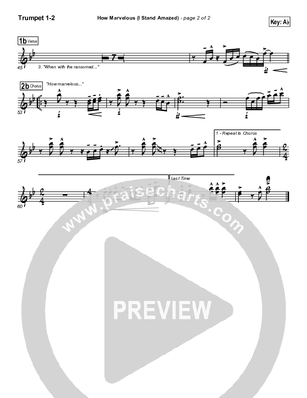 How Marvelous (I Stand Amazed) Trumpet 1,2 (Chris Tomlin / Passion)