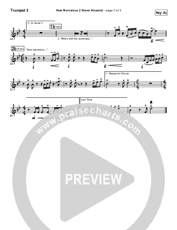 How Marvelous (I Stand Amazed) Trumpet 3 (Chris Tomlin / Passion)