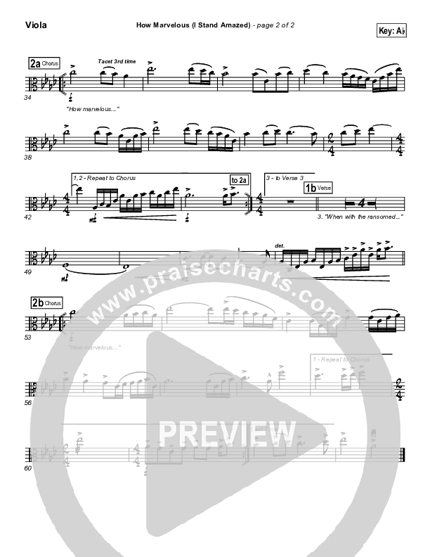 How Marvelous (I Stand Amazed) Viola (Chris Tomlin / Passion)