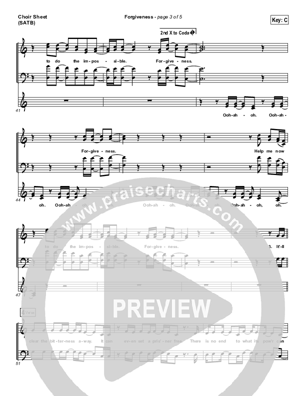 Forgiveness Choir Sheet (SATB) (Matthew West)