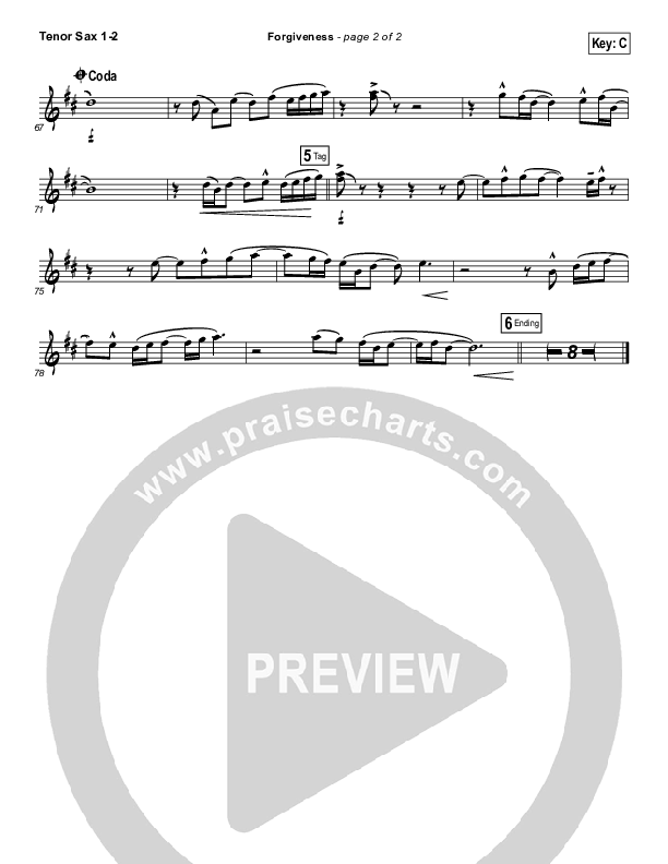 Forgiveness Tenor Sax 1/2 (Matthew West)